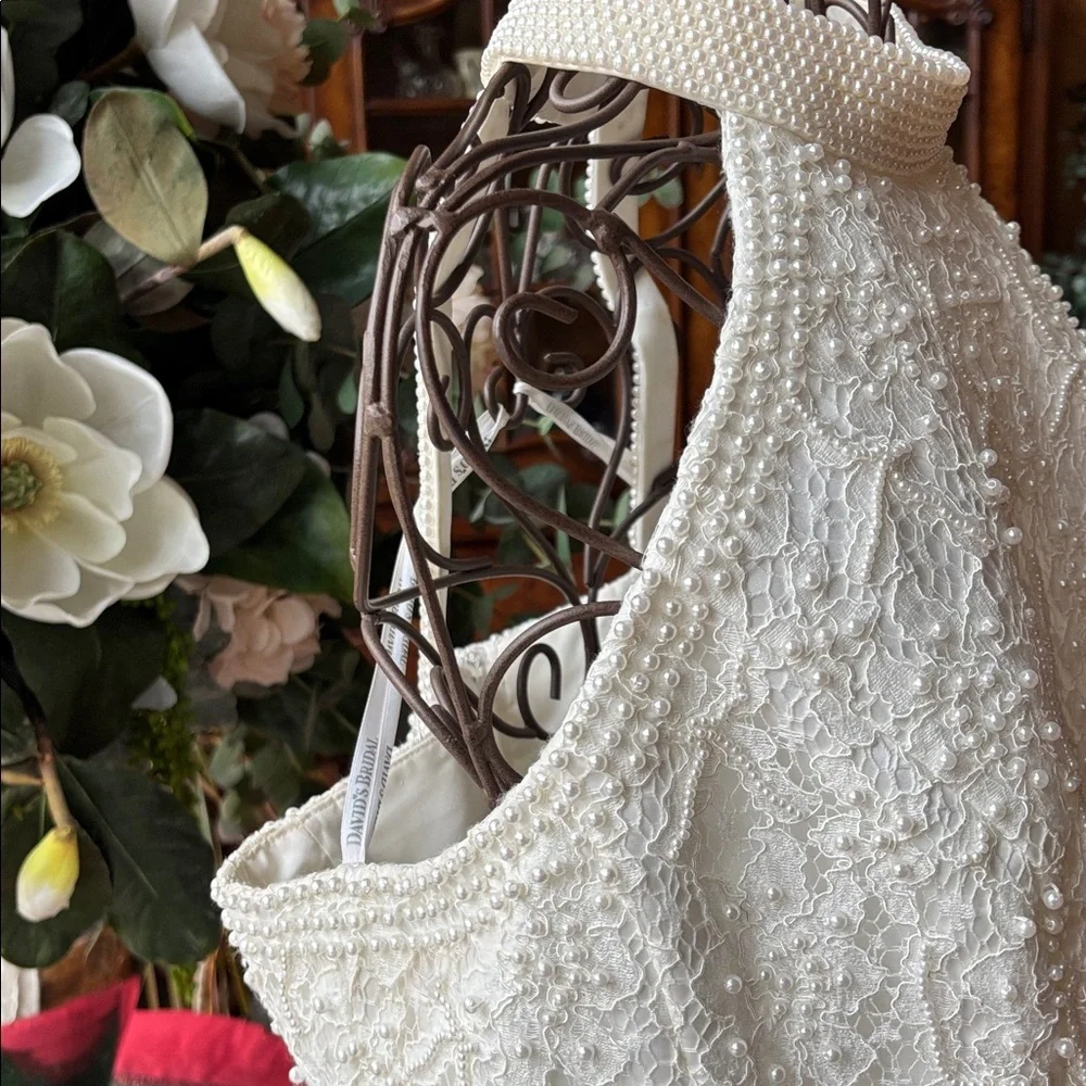 David's Bridal PEARL and Ivory Lace bridal gown